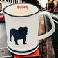 Bulldog Silhouette Mug Cup 12 oz Coffee Tea Ceramic Puppy Black White