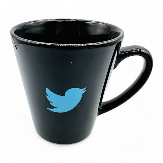 Twitter Blue Bird Mug - Black - Retired Twitter Logo - Vintage