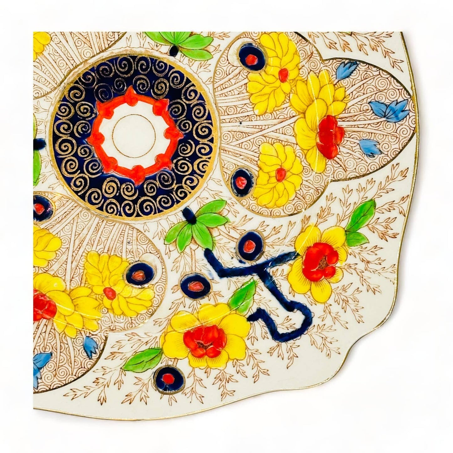 Exquisite Cairo Royal Staffordshire Imari-Style Square Luncheon Plate