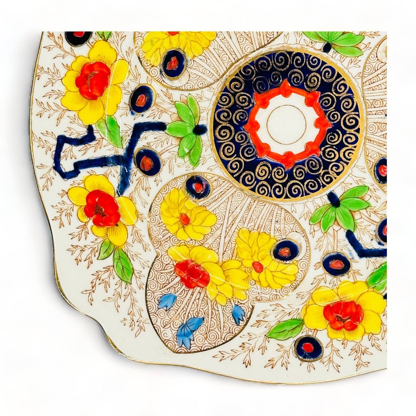 Exquisite Cairo Royal Staffordshire Imari-Style Square Luncheon Plate