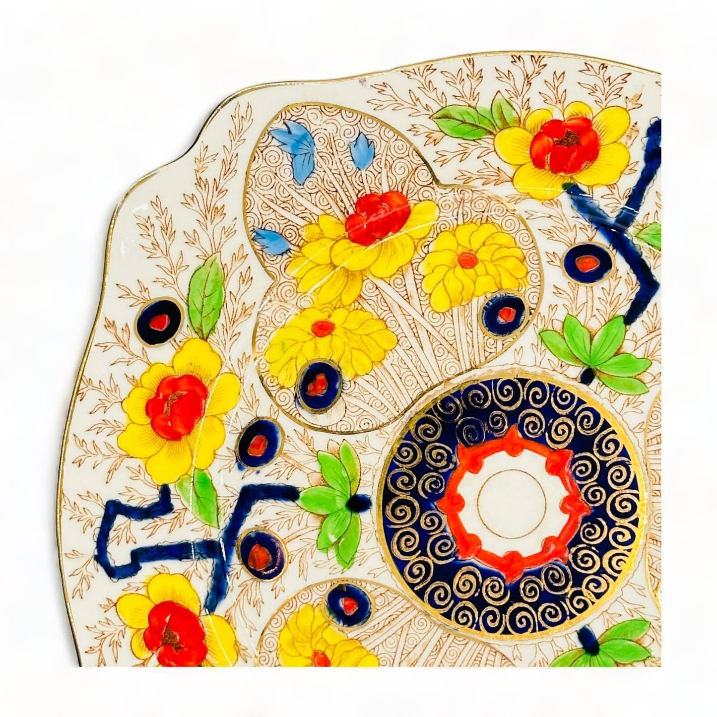 Exquisite Cairo Royal Staffordshire Imari-Style Square Luncheon Plate