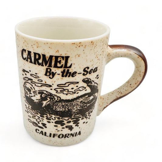 Vintage Carmel by the Sea Souvenir Brown Coffee Mug - California 1980s