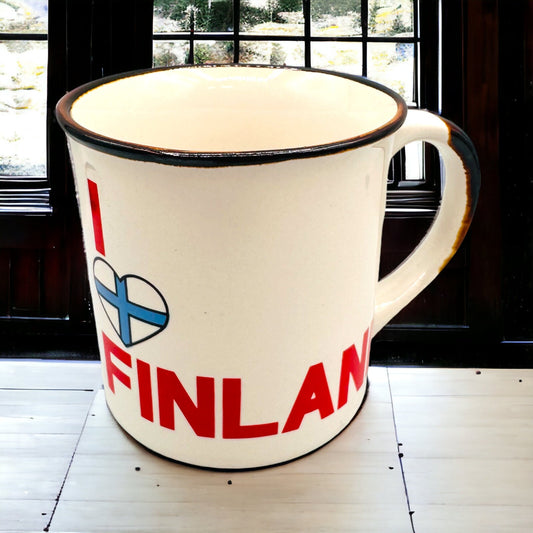 I Love Finland Mug - Vintage 1980's Modern