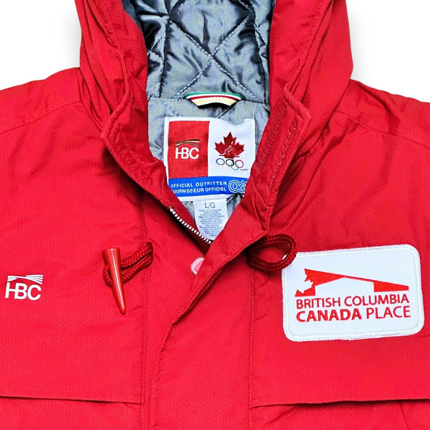 2006 Torino Olympics British Columbia Canada Place Jacket HBC LARGE NEW