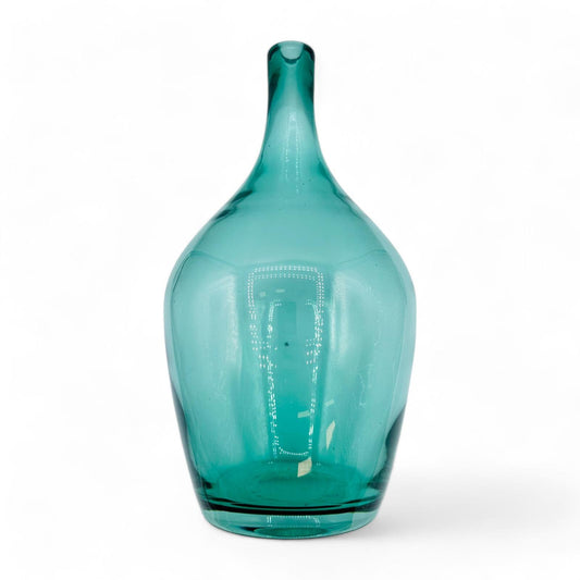 Vintage Aqua Blue Glass Bottle Tall