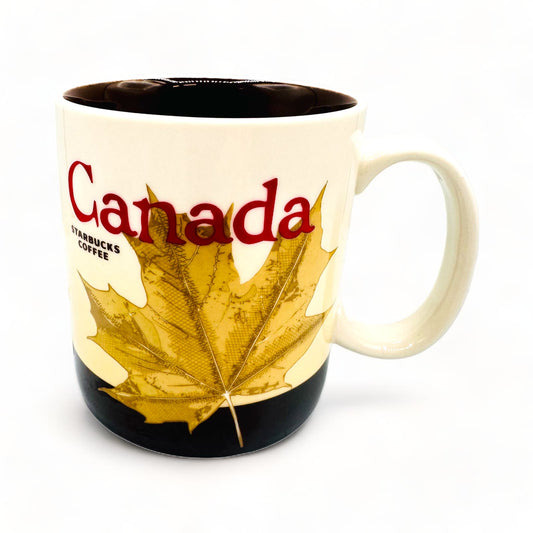 Starbucks Brown Leaf Canada Global Icon Collector Series Mug Cup 16o