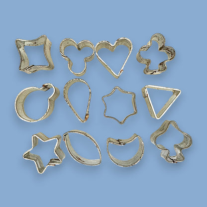 Vintage Miniature Cookie Cutter Set – 11 Shapes in Tin Case