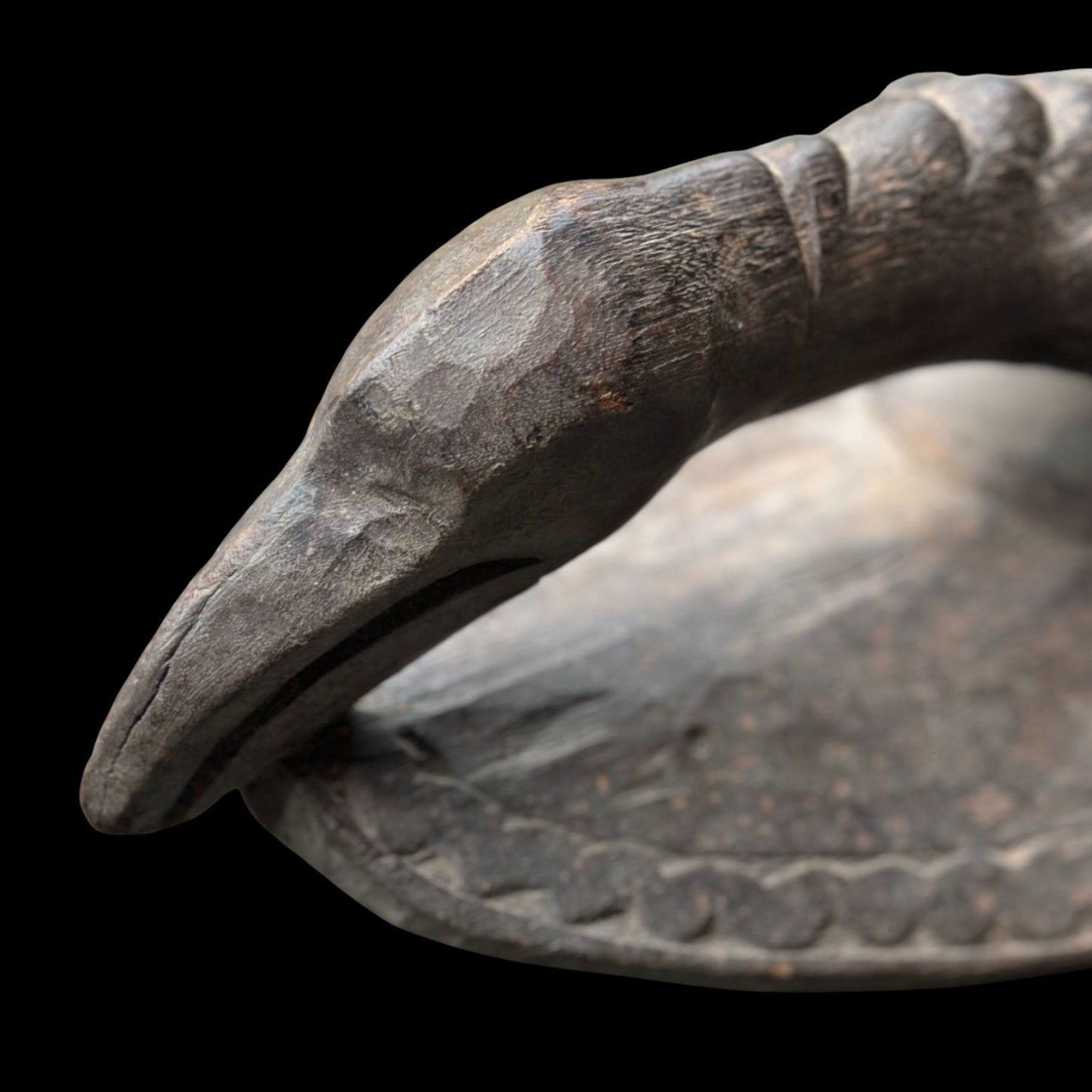 Papua New Guinea Antique Canoe Prow Human Bird Sepik Carving