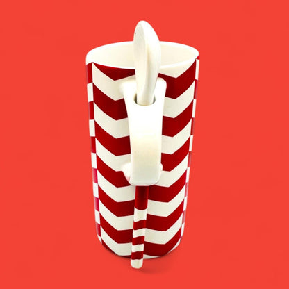 Starbucks 2013 Red & White Candy Cane Mug with Spoon – 8 oz – Seasonal Replacement Mug