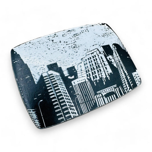 Urban Skyscraper Black and White Belt Buckle