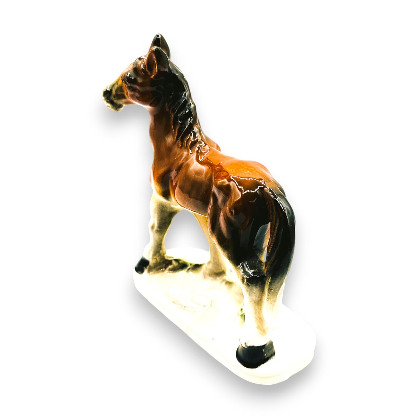 Hand-Painted Vintage Ceramic Horse Statue