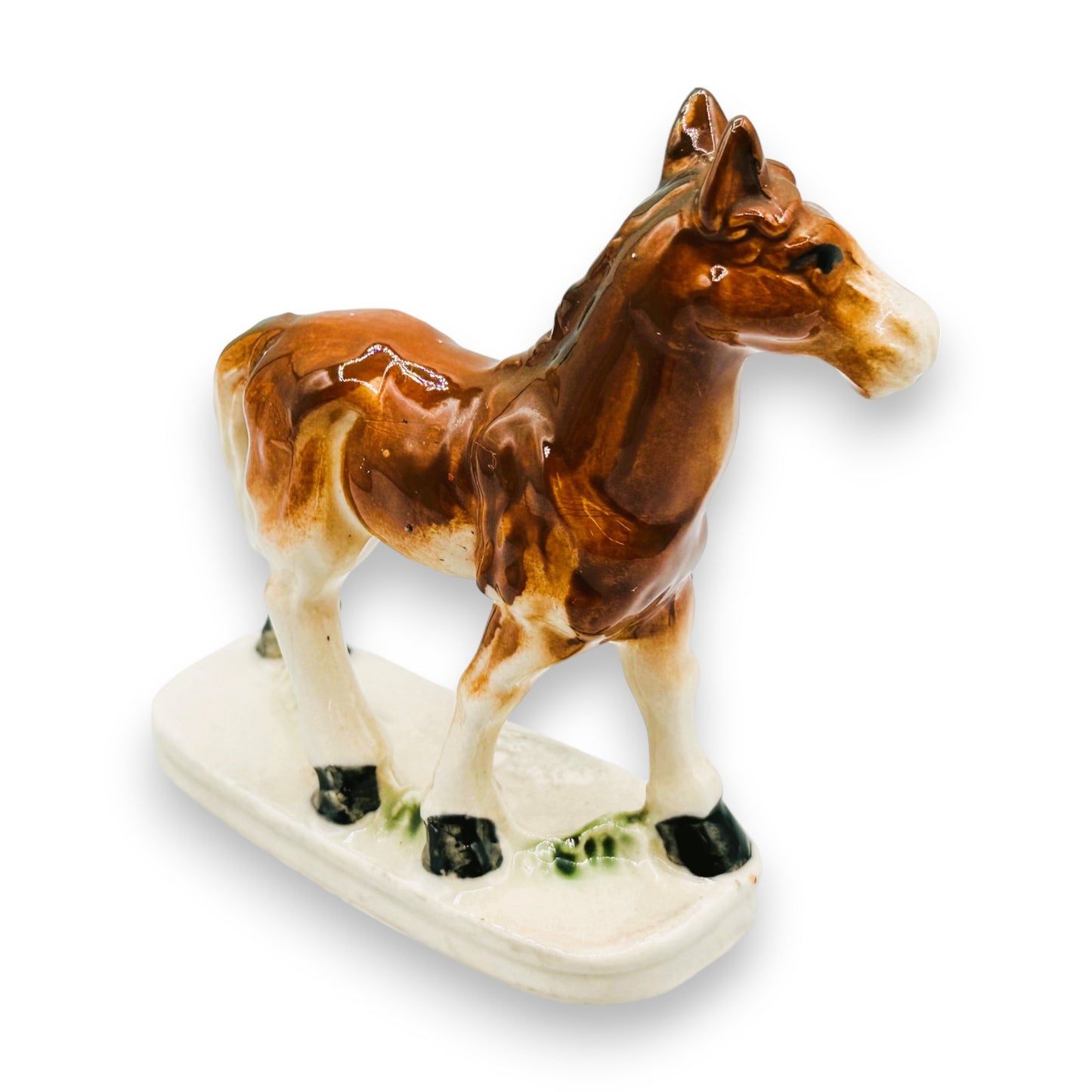 Hand-Painted Vintage Ceramic Horse Statue