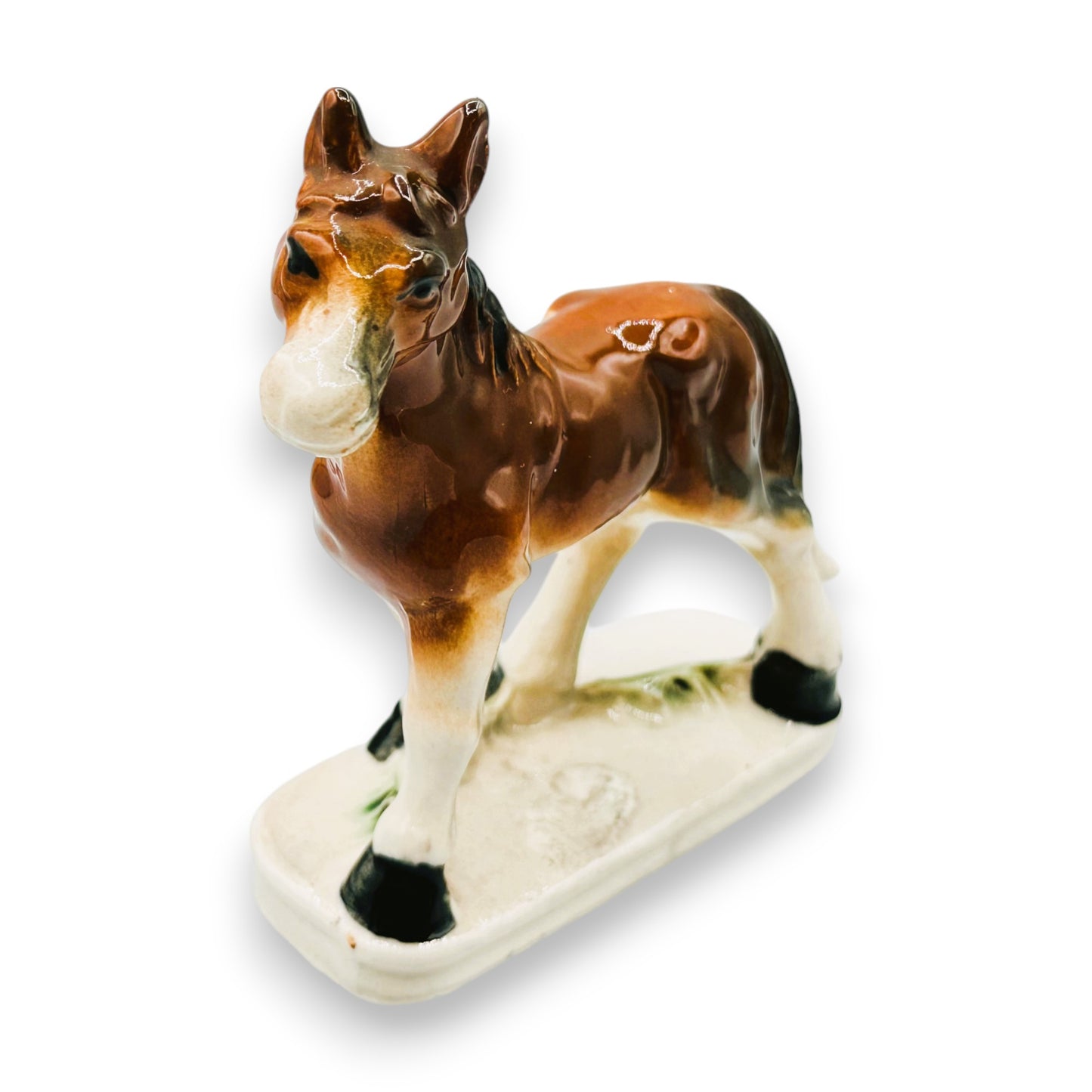 Hand-Painted Vintage Ceramic Horse Statue