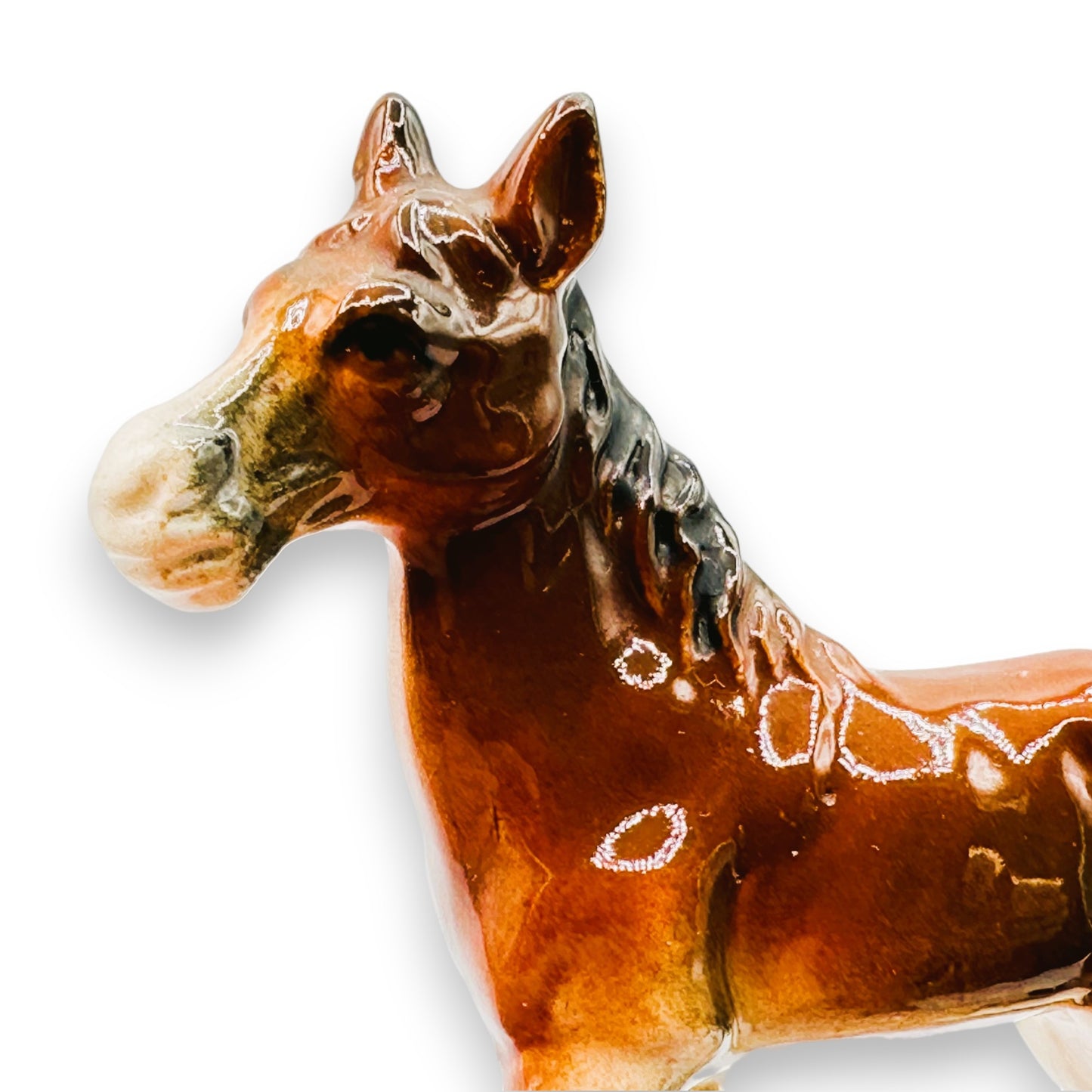 Hand-Painted Vintage Ceramic Horse Statue