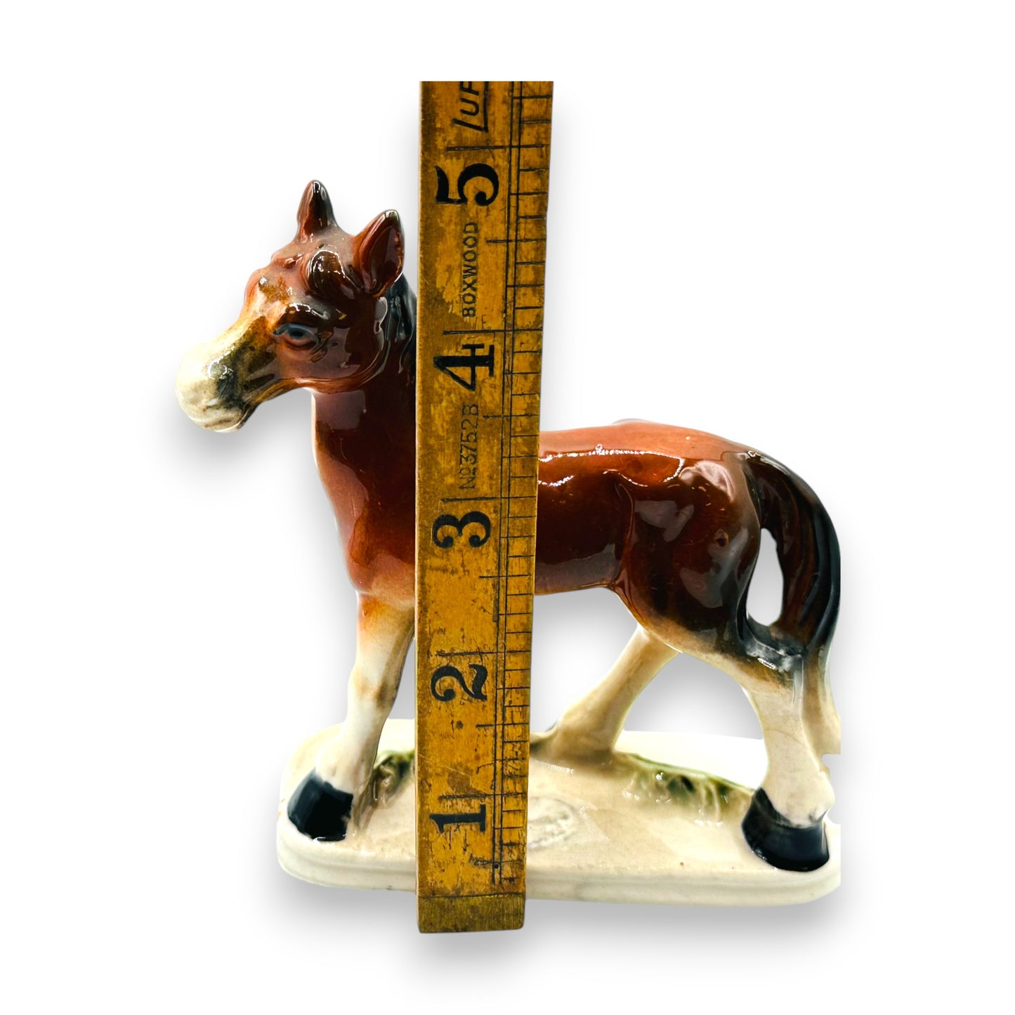 Hand-Painted Vintage Ceramic Horse Statue