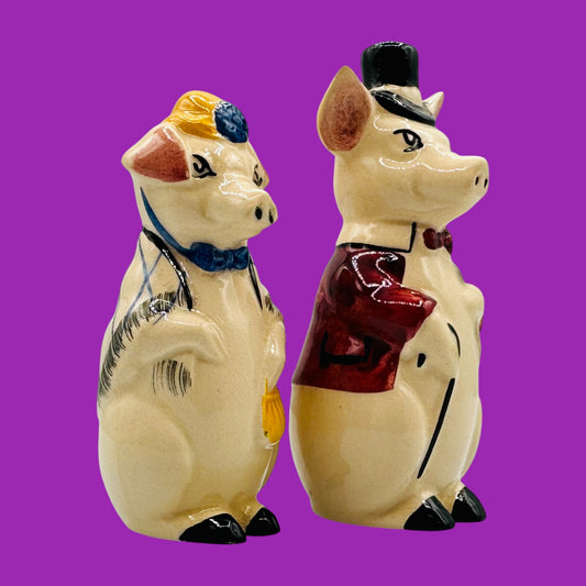 Mr. & Mrs Pig Salt and Pepper Shakers – 1940s Vintage Collectible