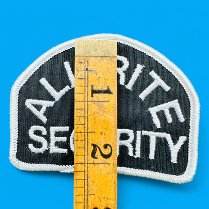 ALL-RITE Security Embroidered Patch - Vintage features bold white text on a classic blue background, perfect for caps.