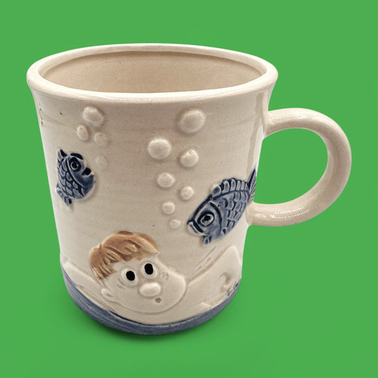 Vintage Golf Mug - Swimming with the Fishes - Japan Enesco