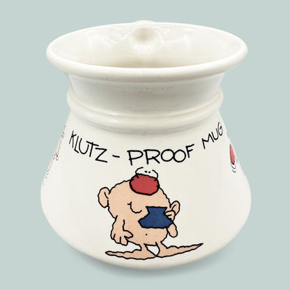 Vintage No Spill Mug Klutz Proof Mug Cartoon Design