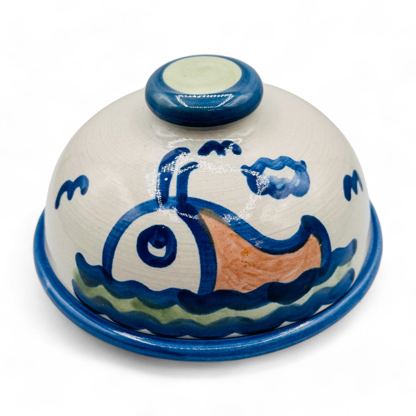 Round Covered Butter Dish - Ship & Whale Series by M.A. Hadley