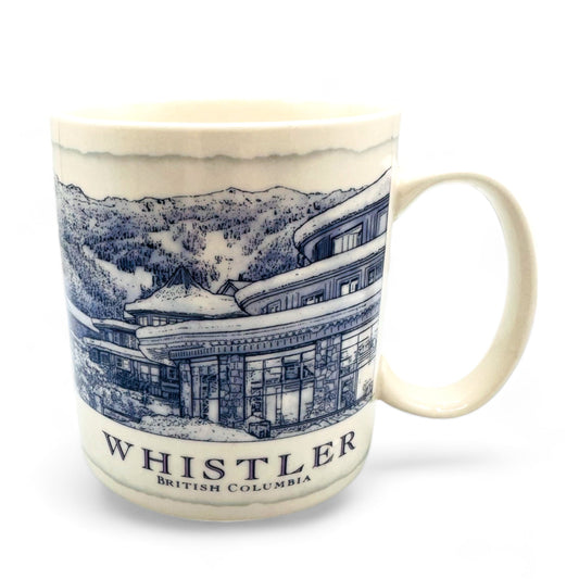 2008 Starbucks Whistler Architect Series Coffee Mug - Beige/Blue, 18 oz