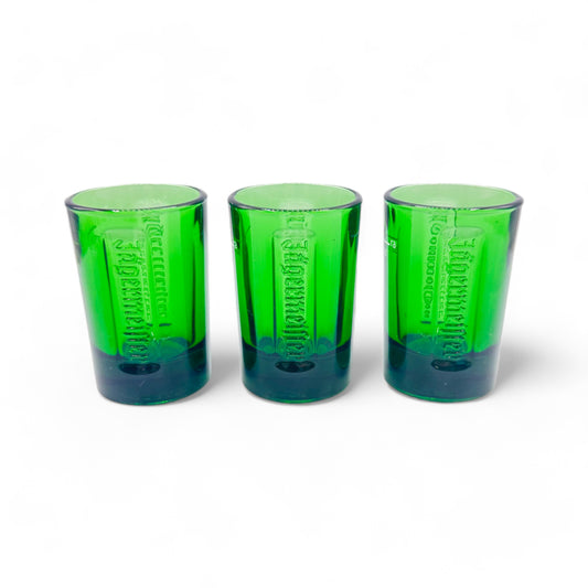 Retro JagerMeister Stag Head Shot Glasses in Green - Set of 3