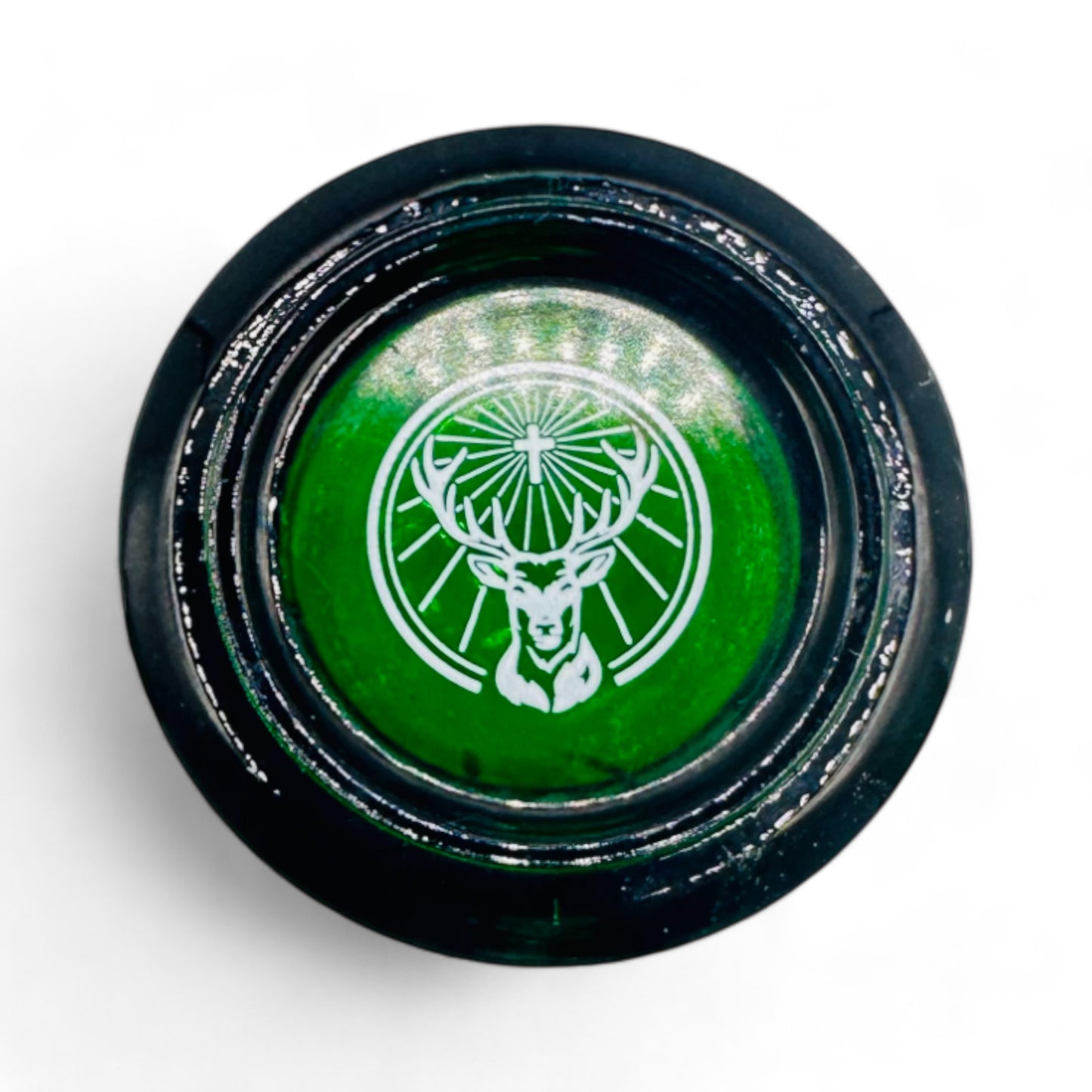 Retro JagerMeister Stag Head Shot Glasses in Green - Set of 3