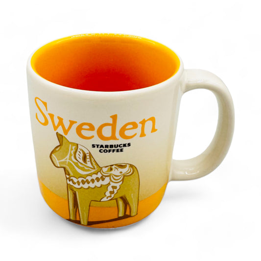 Sweden Icon Series Horse Coffee Mug - Limited Edition White and Yellow Starbucks Demitasse Mug