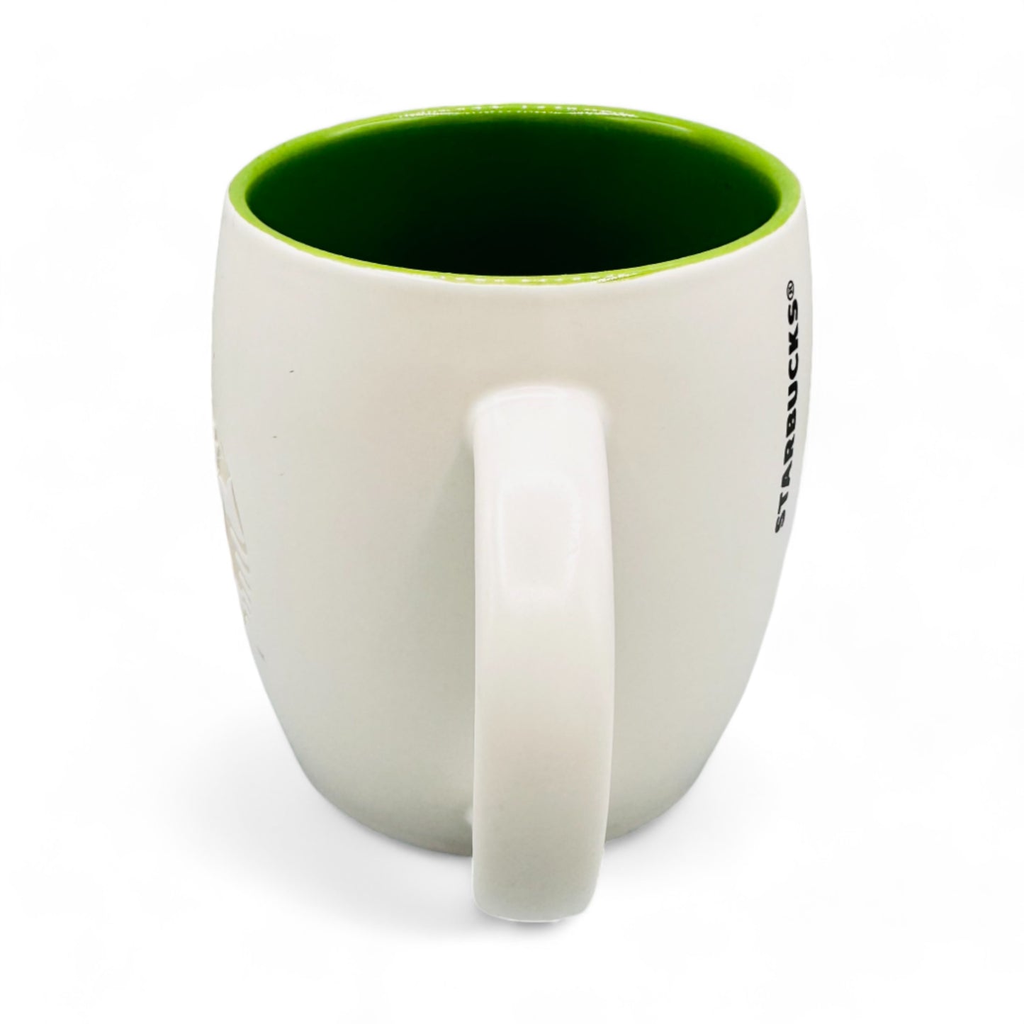 Engraved Siren Logo Starbucks Coffee Mug with Green Interior