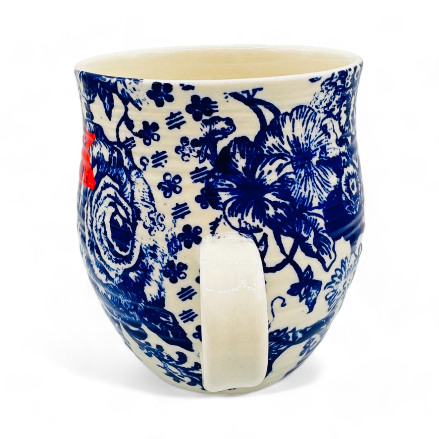 Sophisticated Anthropologie Monogram K Coffee Cup Mug with Blue Chinois Design