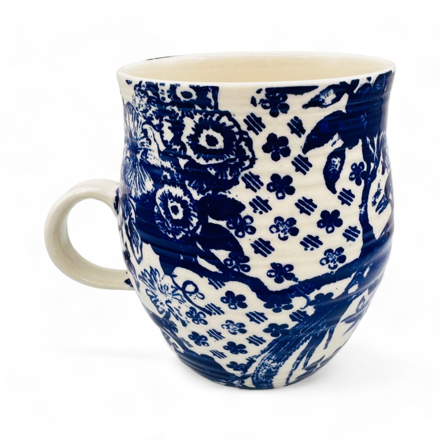 Sophisticated Anthropologie Monogram K Coffee Cup Mug with Blue Chinois Design