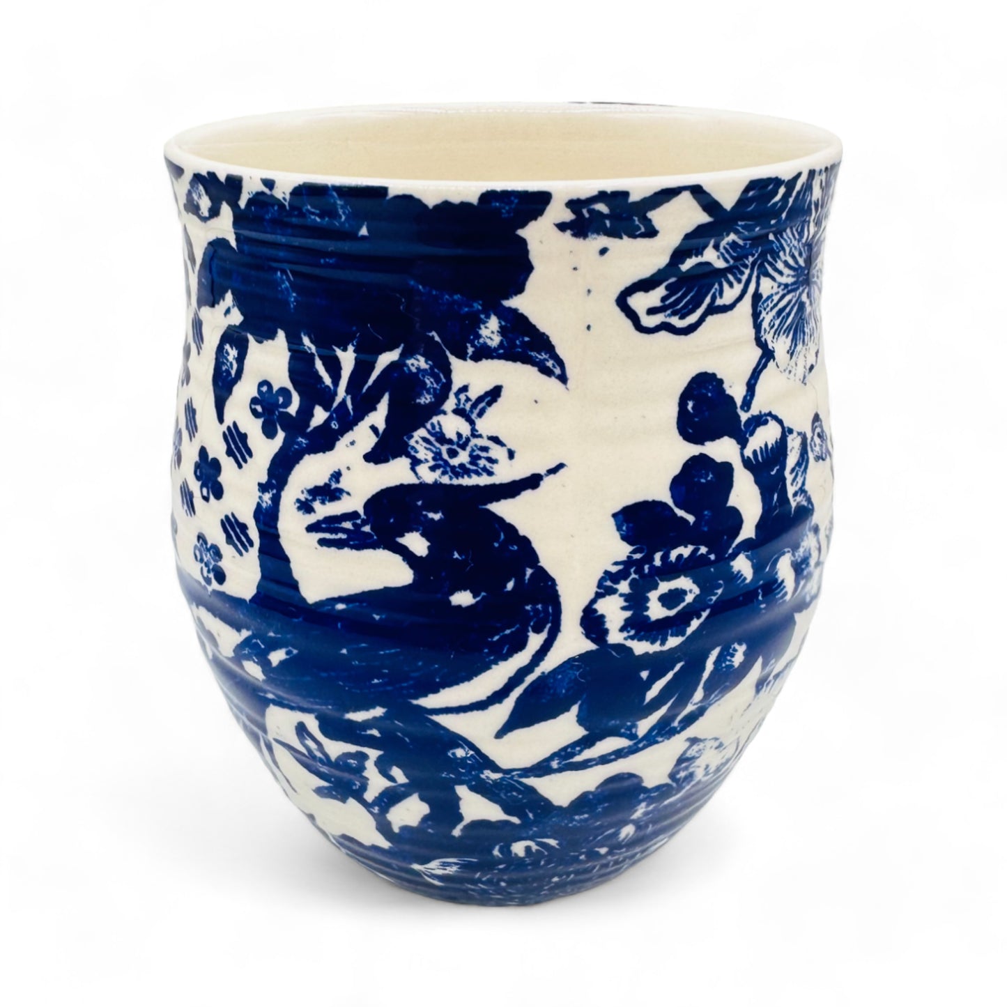 Sophisticated Anthropologie Monogram K Coffee Cup Mug with Blue Chinois Design