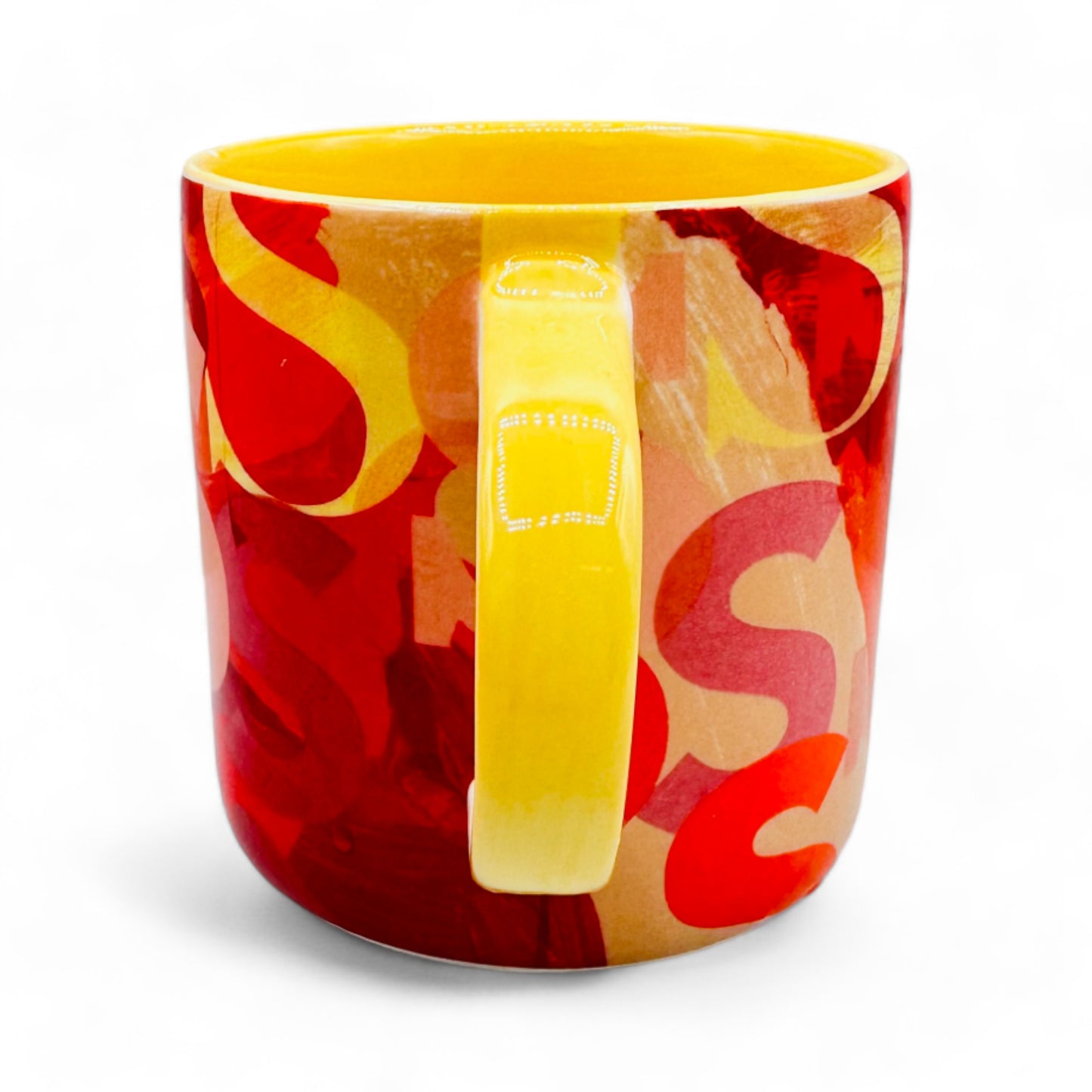 Vibrant 'S' Monogram Yellow and Red Anthropologie Coffee Mug