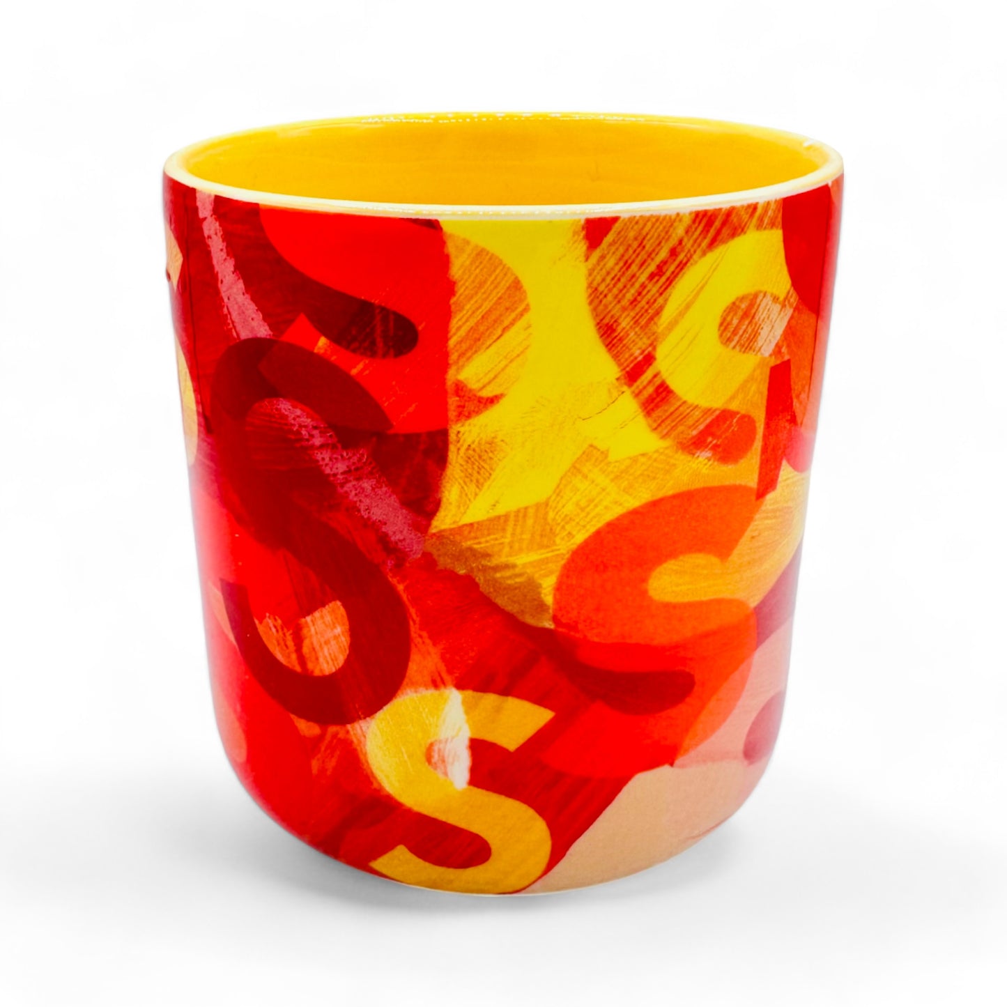 Vibrant 'S' Monogram Yellow and Red Anthropologie Coffee Mug