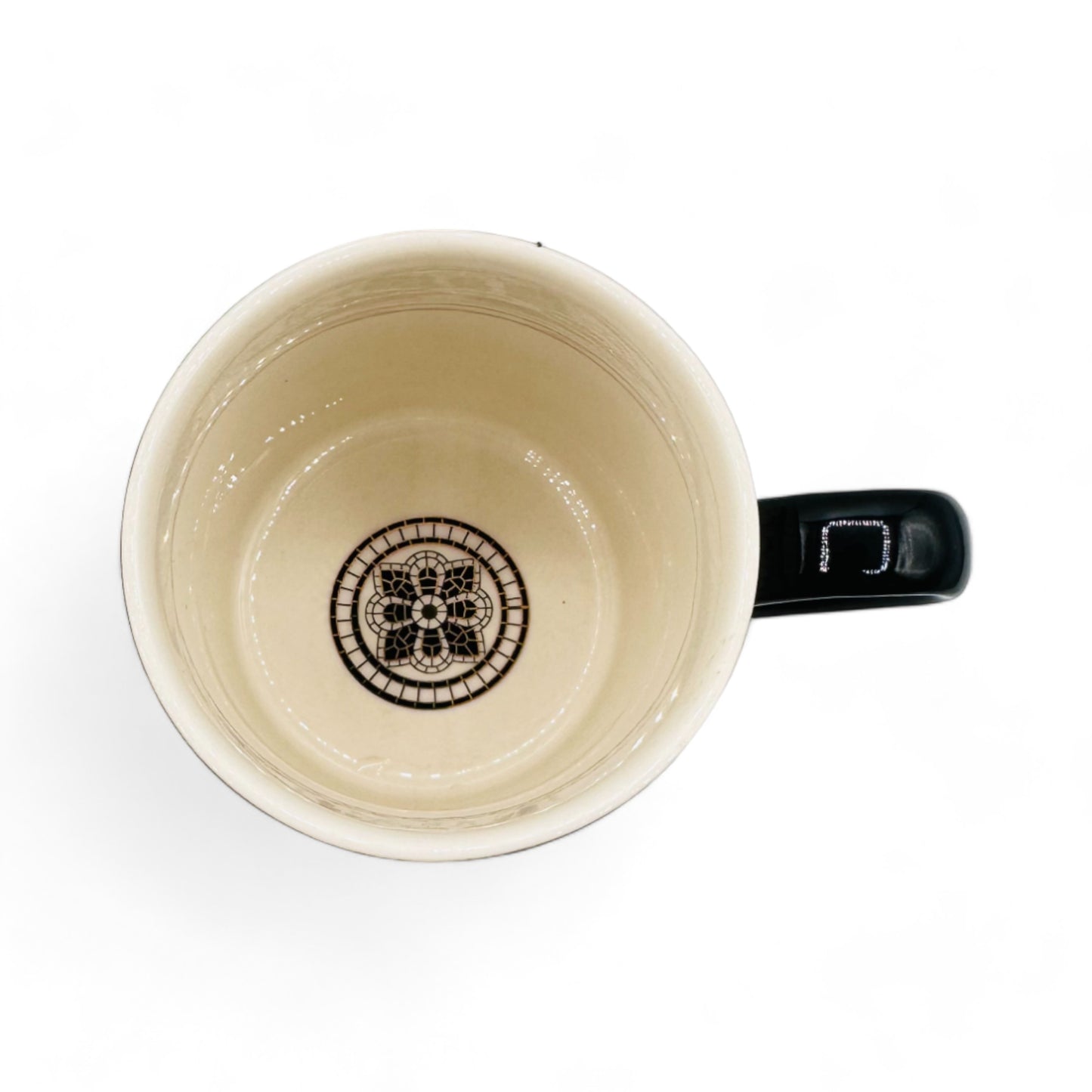 Anthropologie Elegant Monogram Initial C Coffee Mug - Stylish Black & White Bistro Tile Design