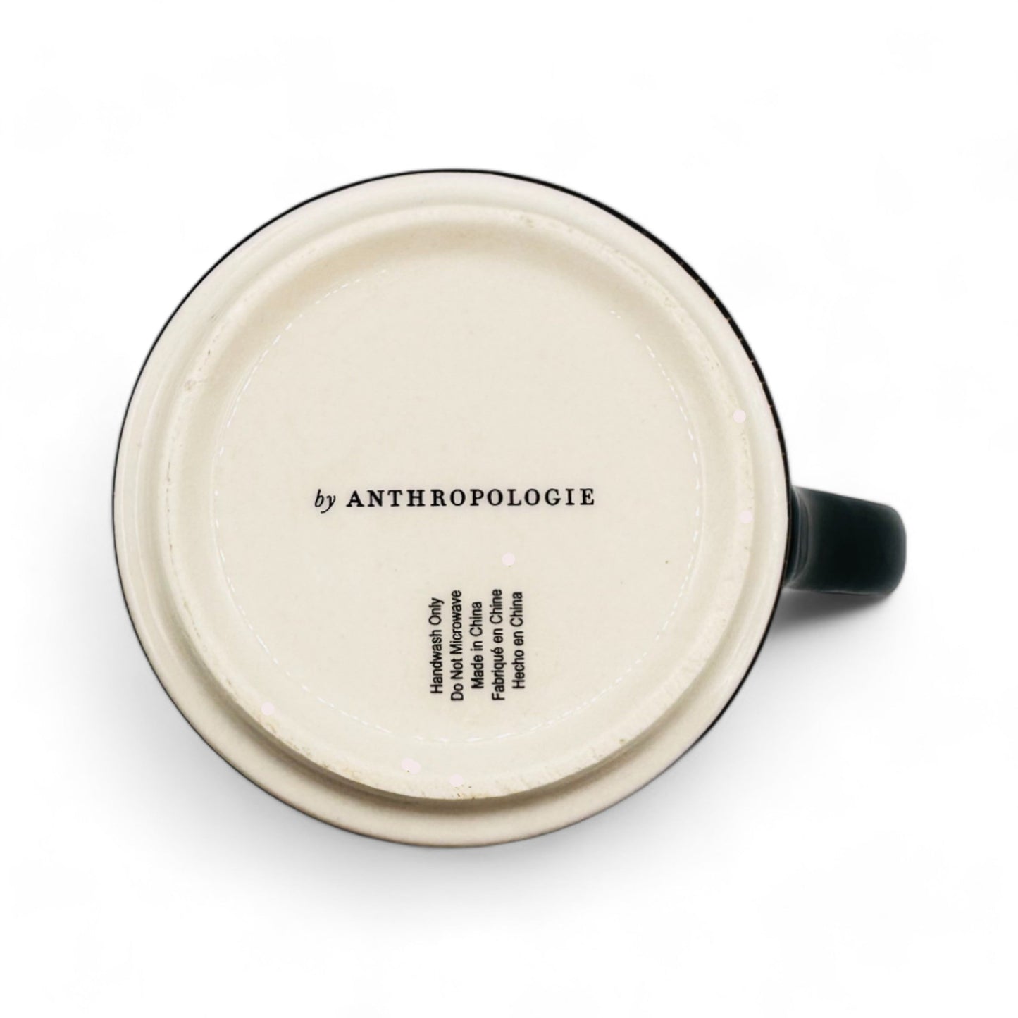 Anthropologie Elegant Monogram Initial C Coffee Mug - Stylish Black & White Bistro Tile Design