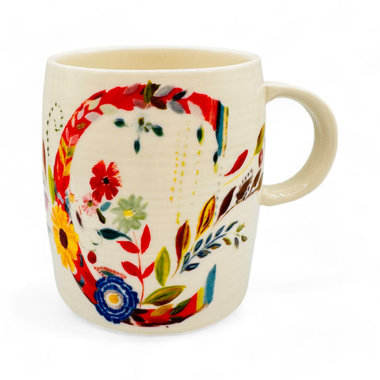 Anthropologie Floral Monogram Mug with Initial C by Starla M.