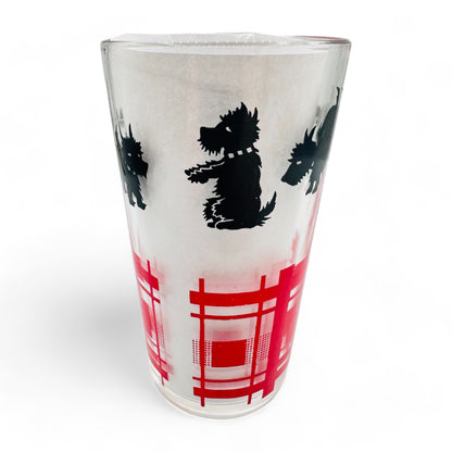 Scottie Dog Tartan Tumbler Glasses - Vintage Anchor Hocking Glassware - Blank & Re