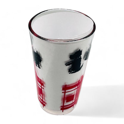 Scottie Dog Tartan Tumbler Glasses - Vintage Anchor Hocking Glassware - Blank & Re