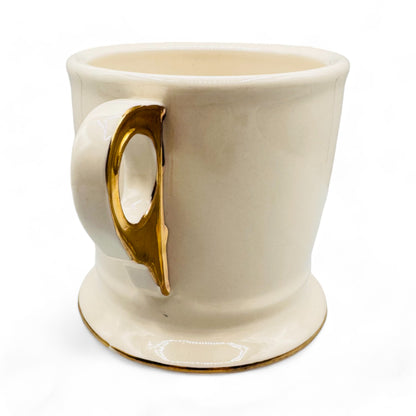 Anthropologie Mug - Monogrammed Gold Letter F Coffee Mug - Shaving Mug