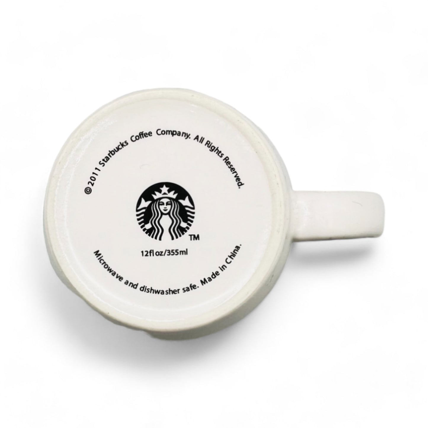 Engraved Siren Logo Starbucks Coffee Mug with Green Interior