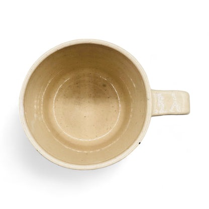 JAW Creative Splatter Ink Blot Coffee Mug in Beige and Black Ink Work