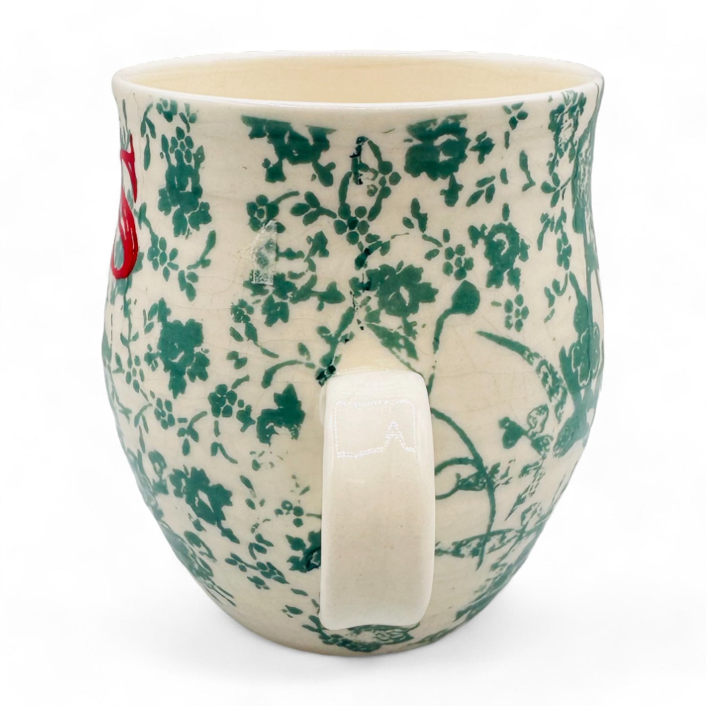 Sophisticated Anthropologie Monogram S Coffee Cup Mug with Green Chinois Design