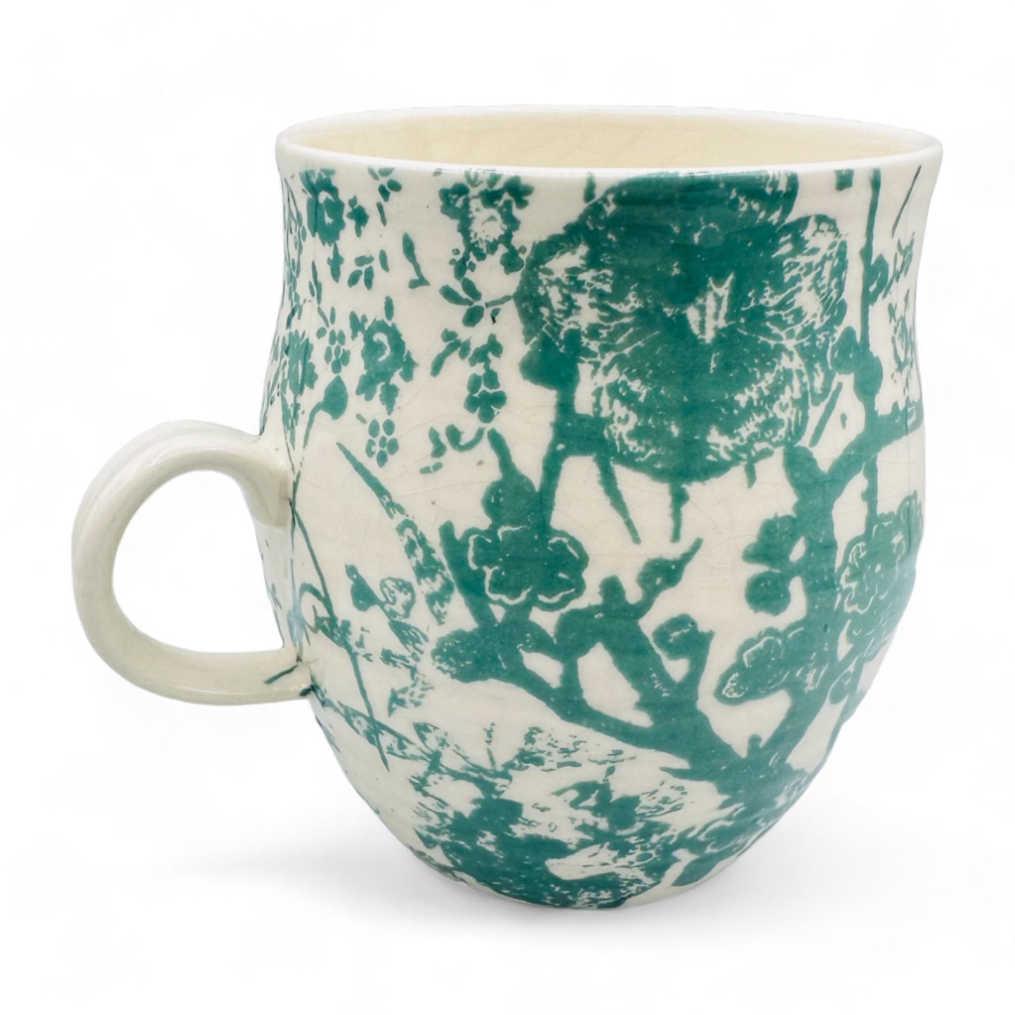 Sophisticated Anthropologie Monogram S Coffee Cup Mug with Green Chinois Design