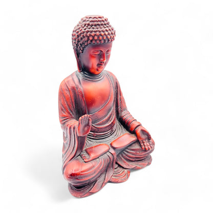 8 inch tall, brown, resin Buddha sculpture