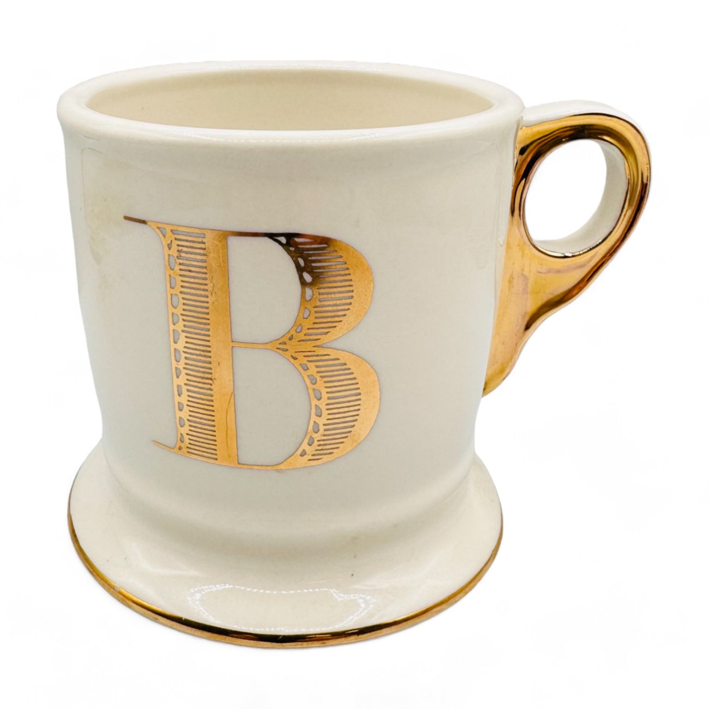 Anthropologie Mug - Monogrammed Gold Letter B Coffee Mug - Shaving Mug