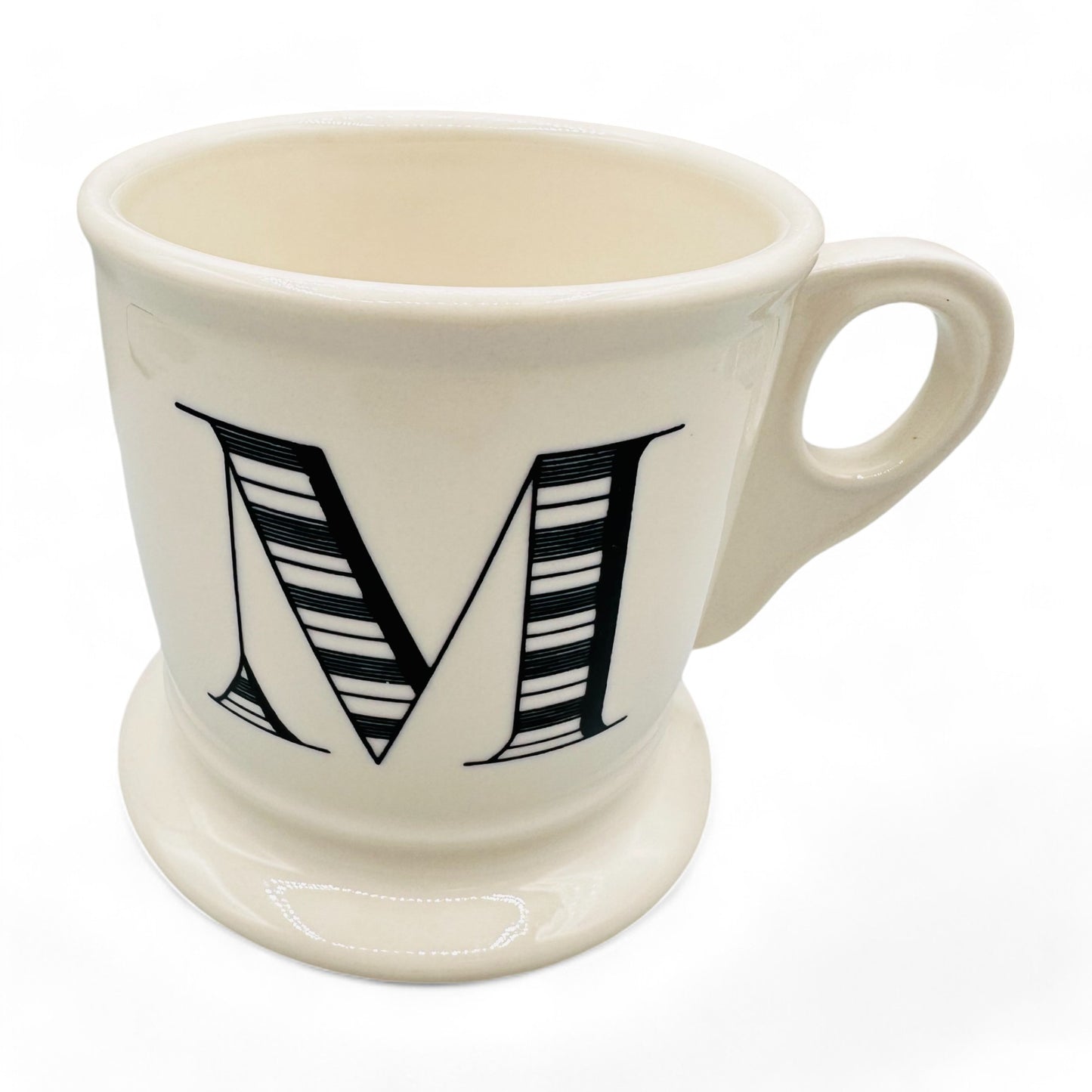 Anthropologie Mug - Monogram Letter M Coffee Mug - Shaving Mug