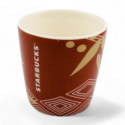 Starbucks Floral Motif Shot Glass - 3 oz Brown Design