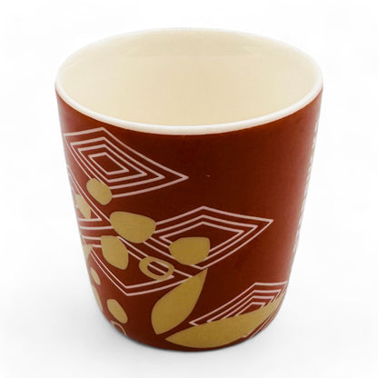 Starbucks Floral Motif Shot Glass - 3 oz Brown Design