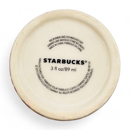 Starbucks Floral Motif Shot Glass - 3 oz Brown Design